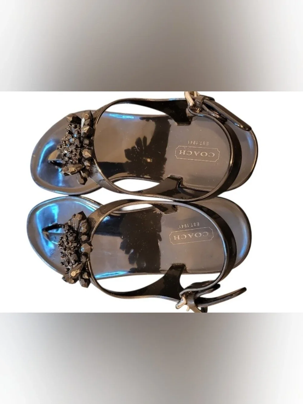 Authenthic Coach Hida Jelly Floral Beaded Sandals